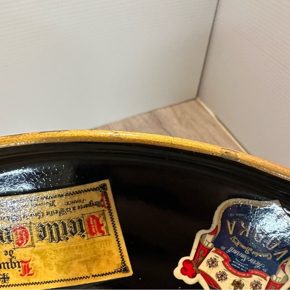 VTG Black Lacquer Drink Tray + Four BEAULIEU glasses by Cristal D’Arques Durand - Picture 14 of 16